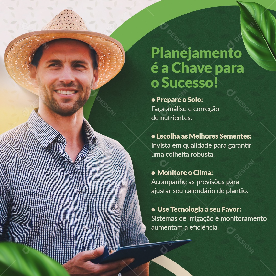 Feed Agro Planejamento é a Chave para o Sucesso Social Media PSD Editável