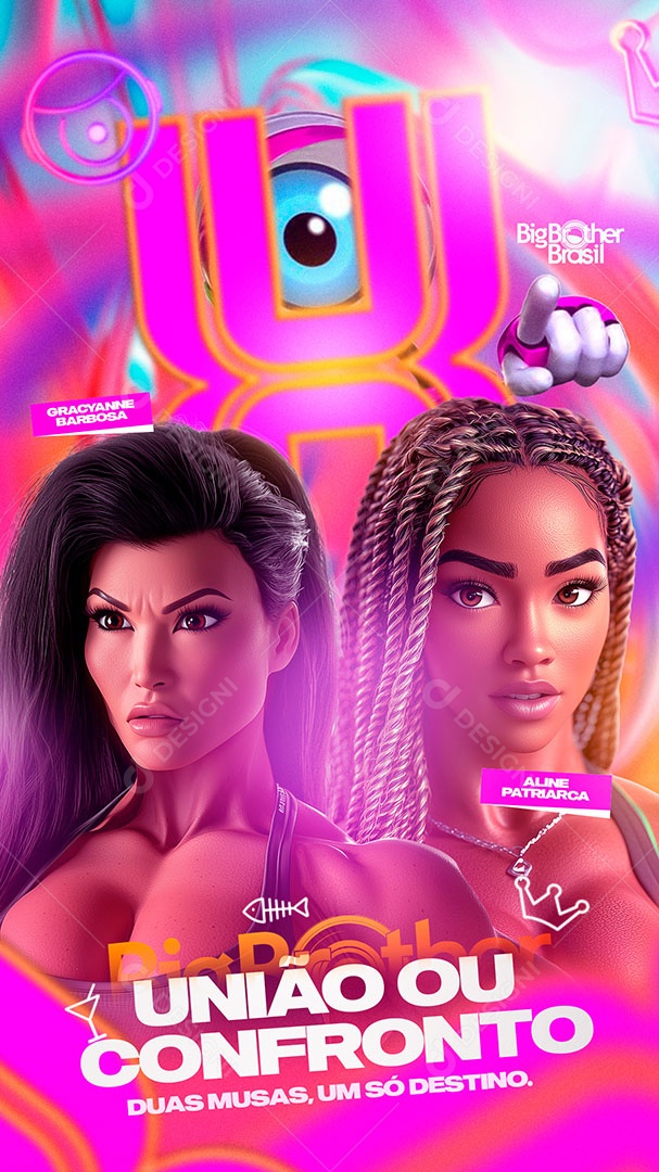 Story Big Brother União ou Confronto Social Media PSD Editável