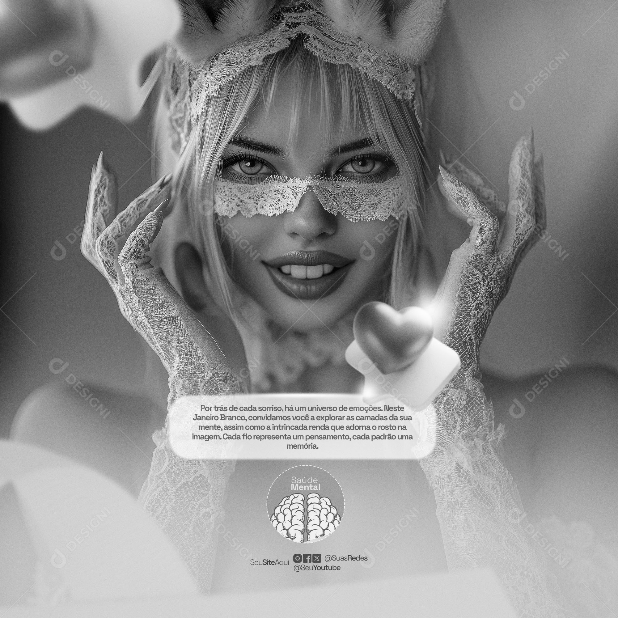 Social Media Janeiro Branco PSD Editável