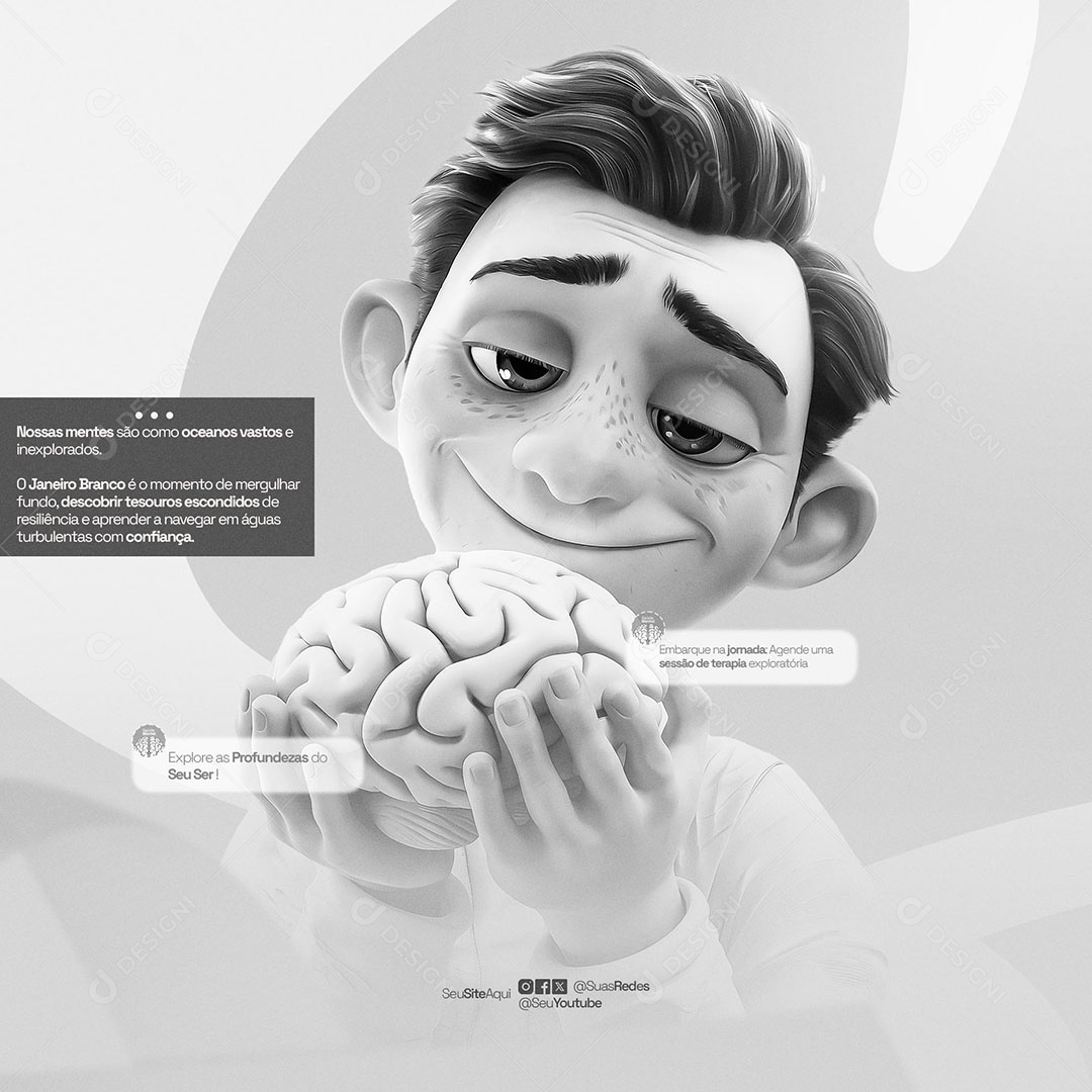 Social Media Janeiro Branco PSD Editável