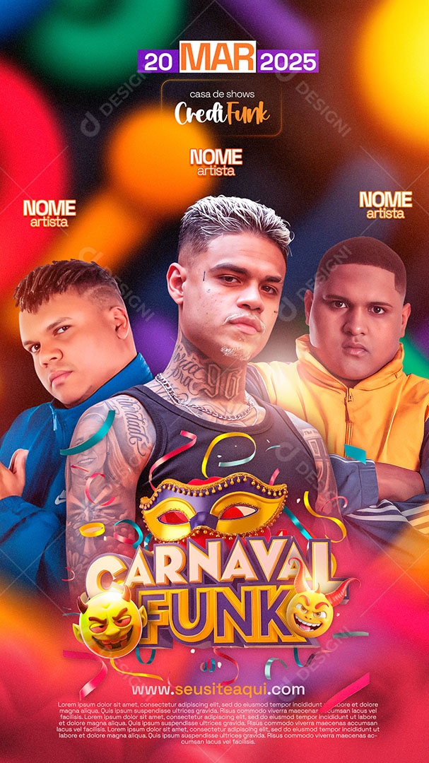Story Flyer Carnaval Funk Social Media PSD Editável