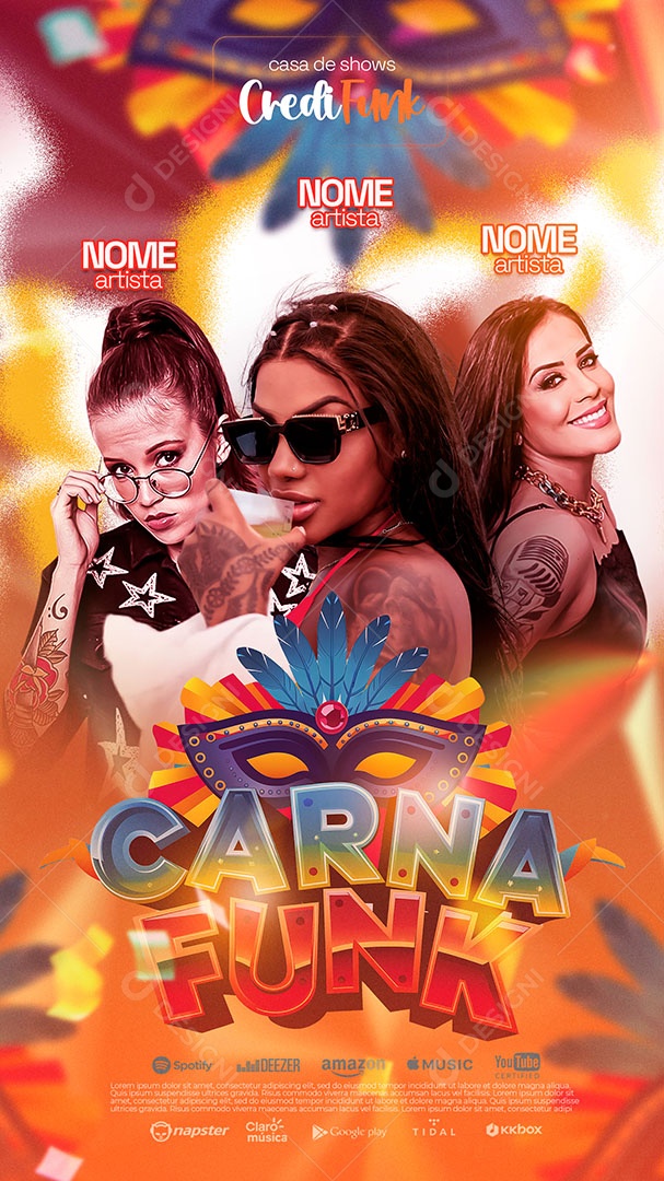 Story Flyer Carnaval Funk Social Media PSD Editável