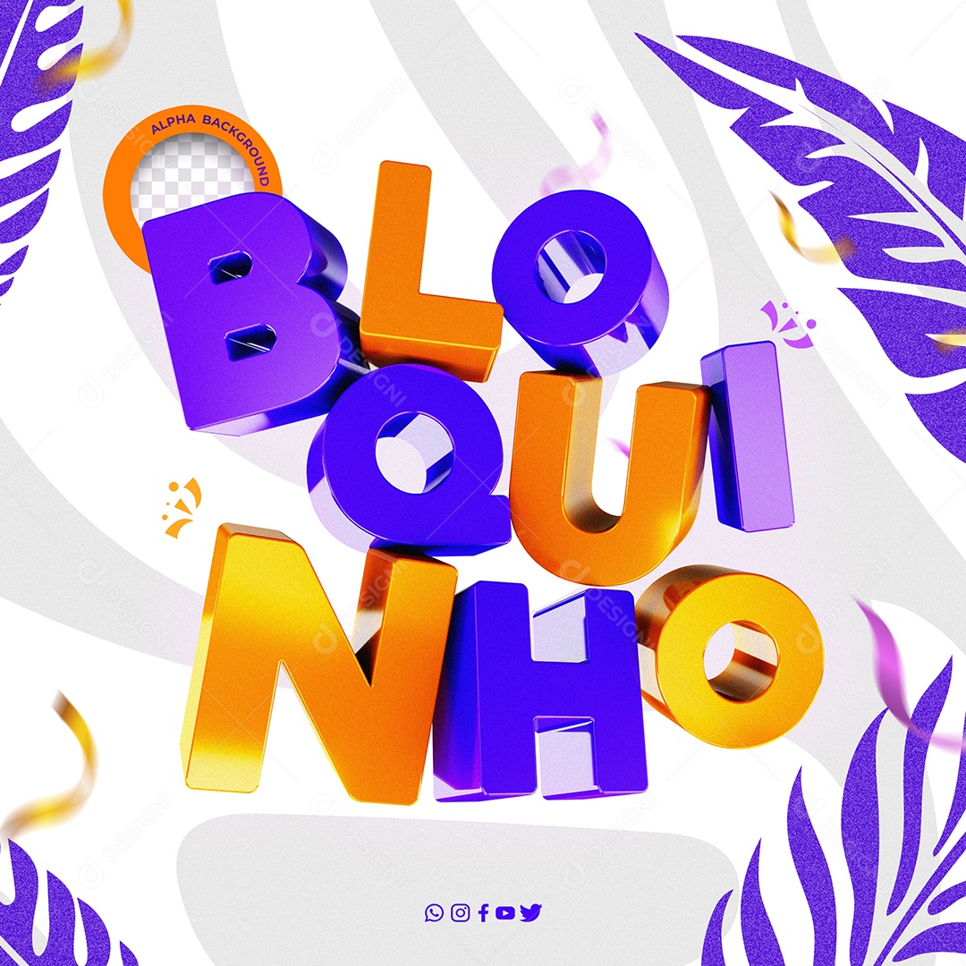 Bloquinho Selo 3D para Composição PSD