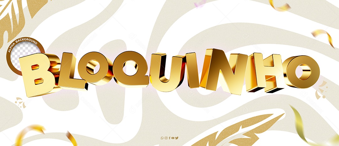 Carnaval Selo 3D para Composição PSD