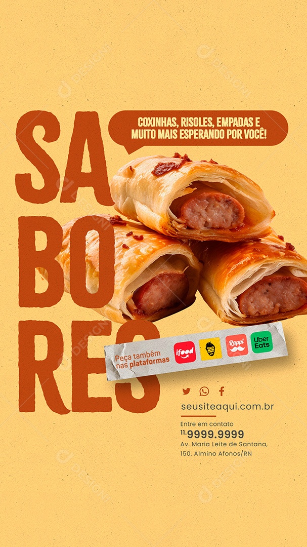 Story Coxinhas Risoles Empadas e Muito mais Social Media PSD Editável