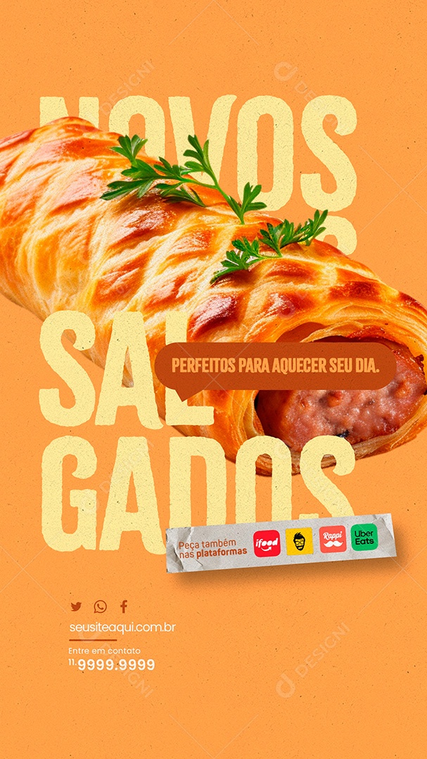 Story Salgados Novos Social Media PSD Editável