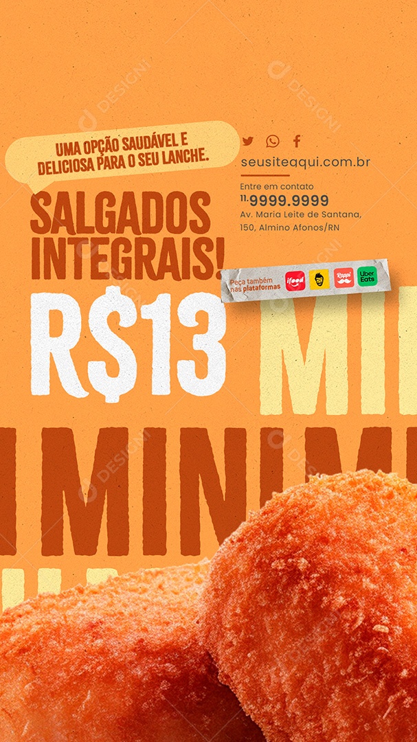 Story Salgados Integrais Social Media PSD Editável