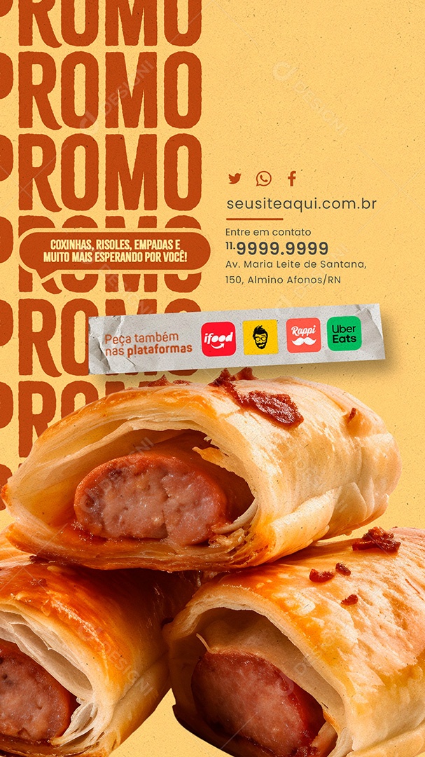 Story Coxinhas Risoles Empadas e Muito mais Promoção Social Media PSD Editável