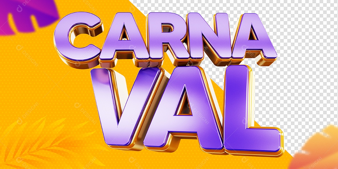 Carnaval Selo 3D para Composição PSD