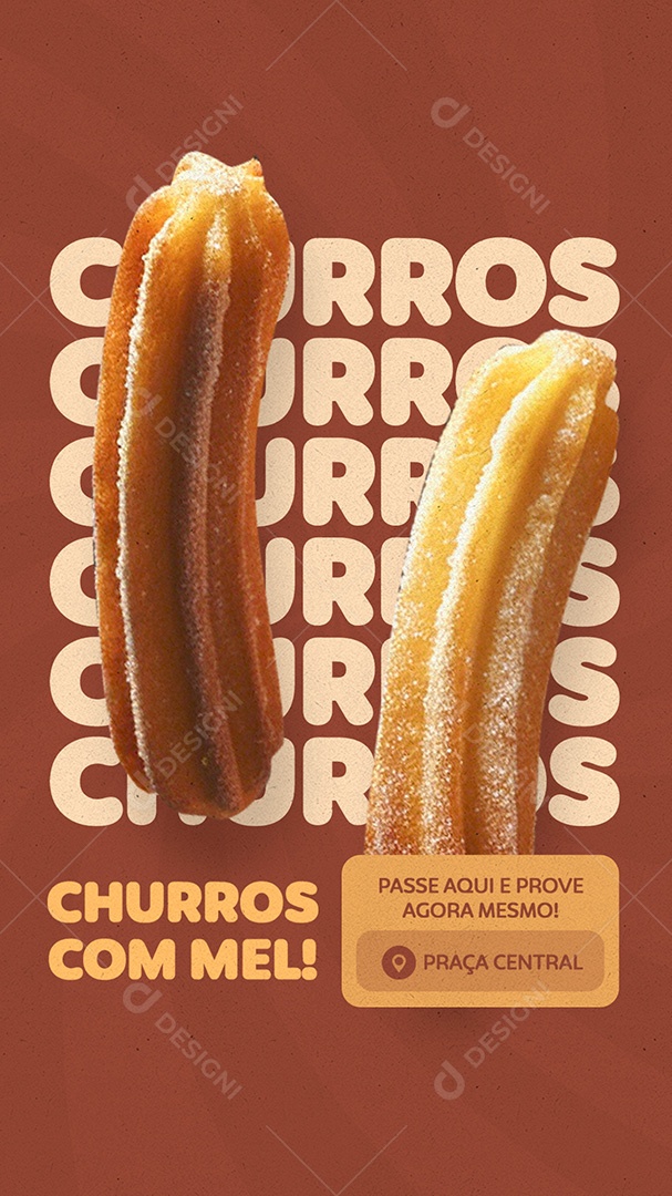 Story Churros com Mel Social Media PSD Editável