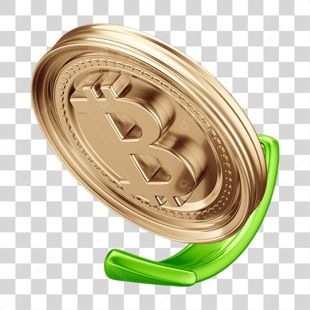Elemento 3D Criptomoedas PNG Transparente
