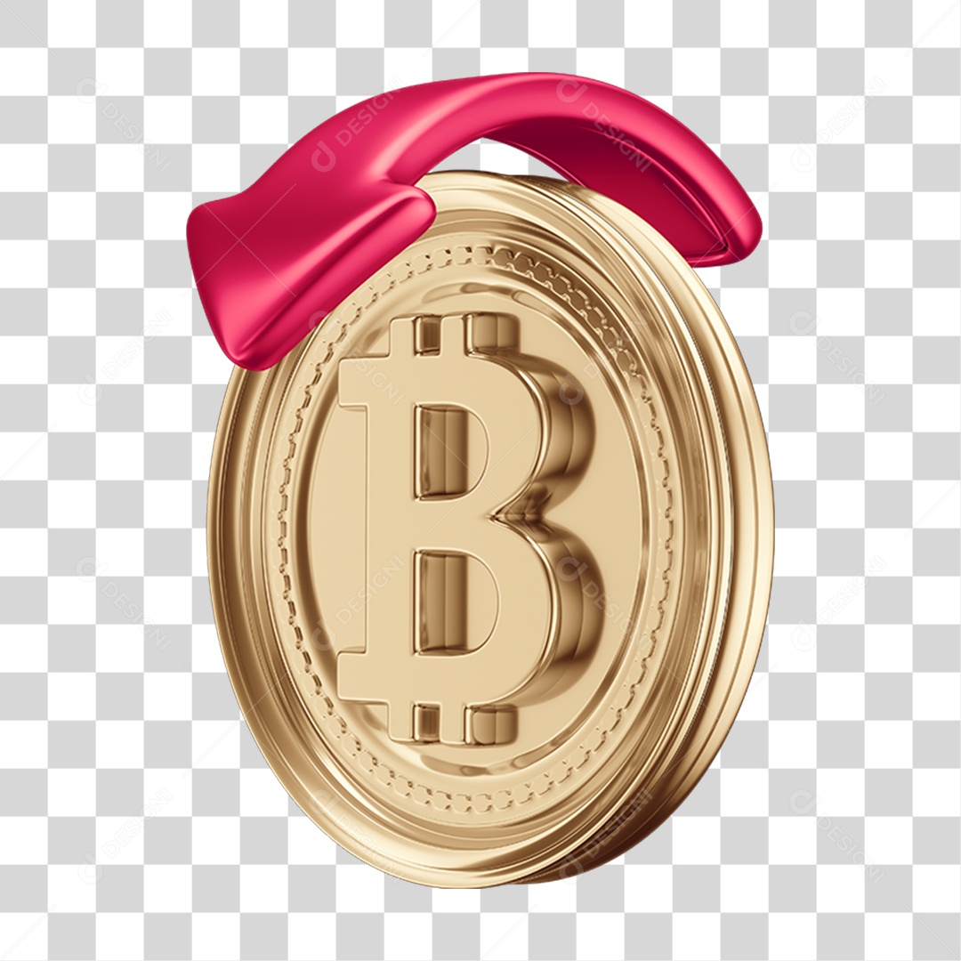 Elemento 3D Criptomoedas PNG Transparente