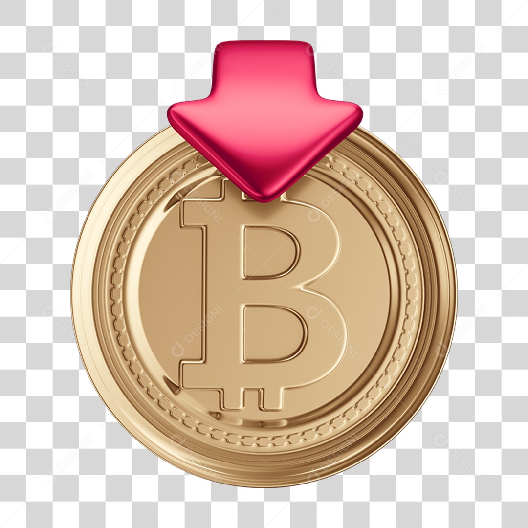 Elemento 3D Criptomoedas PNG Transparente