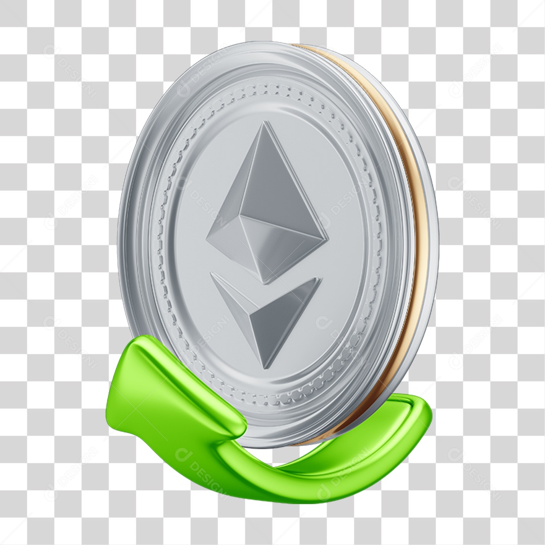 Elemento 3D Criptomoedas PNG Transparente