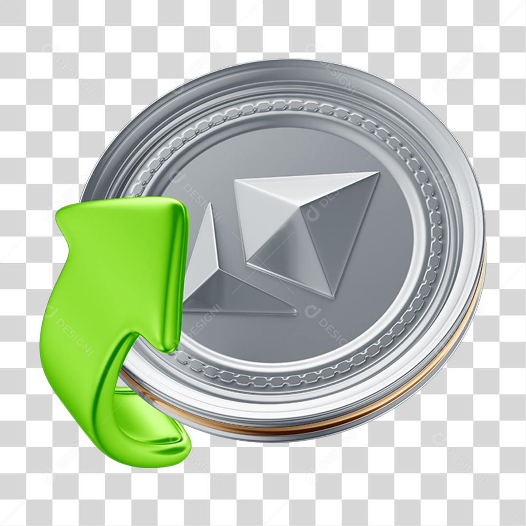 Elemento 3D Criptomoedas PNG Transparente