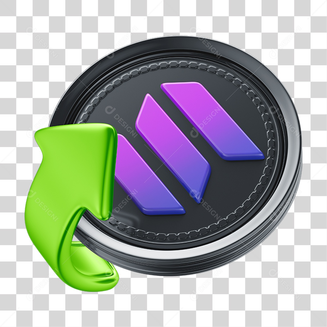 Elemento 3D Criptomoedas Simbolizando Queda PNG Transparente