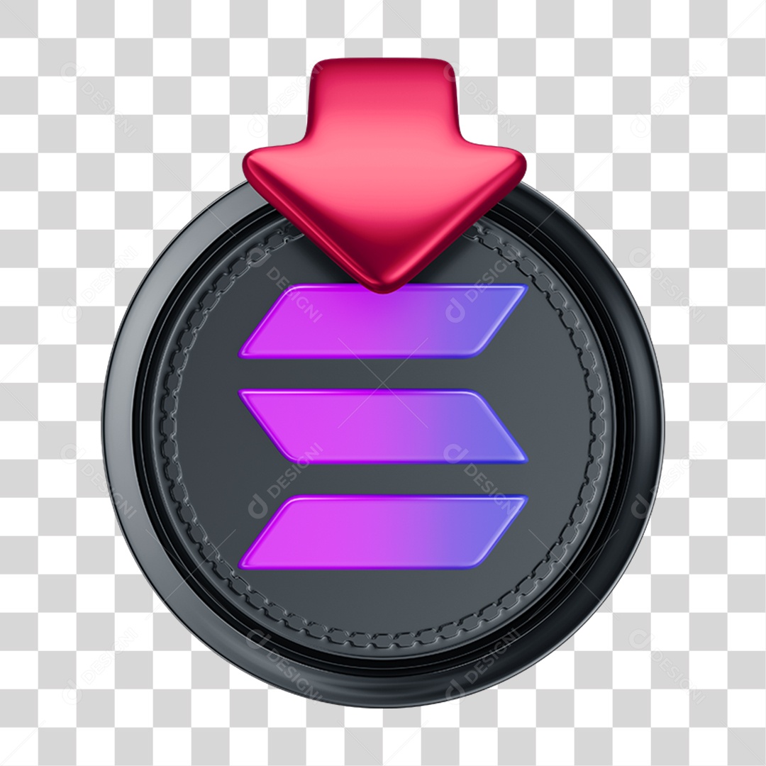 Elemento 3D Criptomoedas Simbolizando Queda PNG Transparente