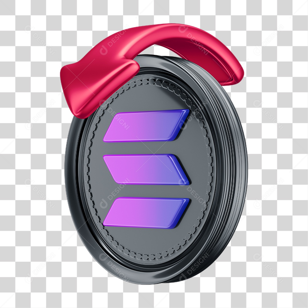 Elemento 3D Criptomoedas Simbolizando Queda PNG Transparente