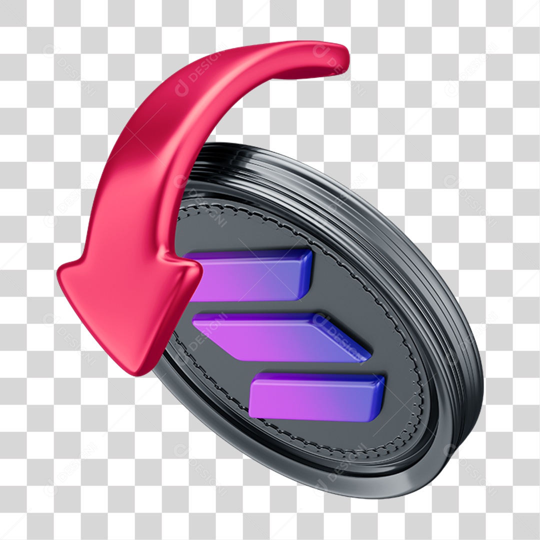 Elemento 3D Criptomoedas Simbolizando Queda PNG Transparente