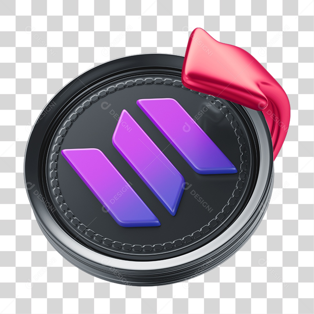 Elemento 3D Criptomoedas Simbolizando Queda PNG Transparente
