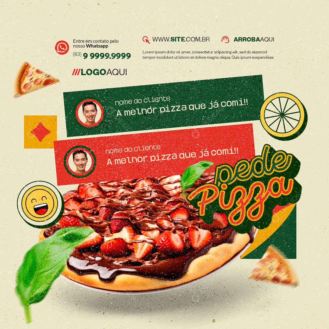 Pizzaria Pede Pizza Social Media PSD Editável