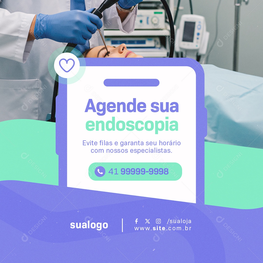 Clínica Gastroenterologia Agende sua Endoscopia Social Media PSD Editável