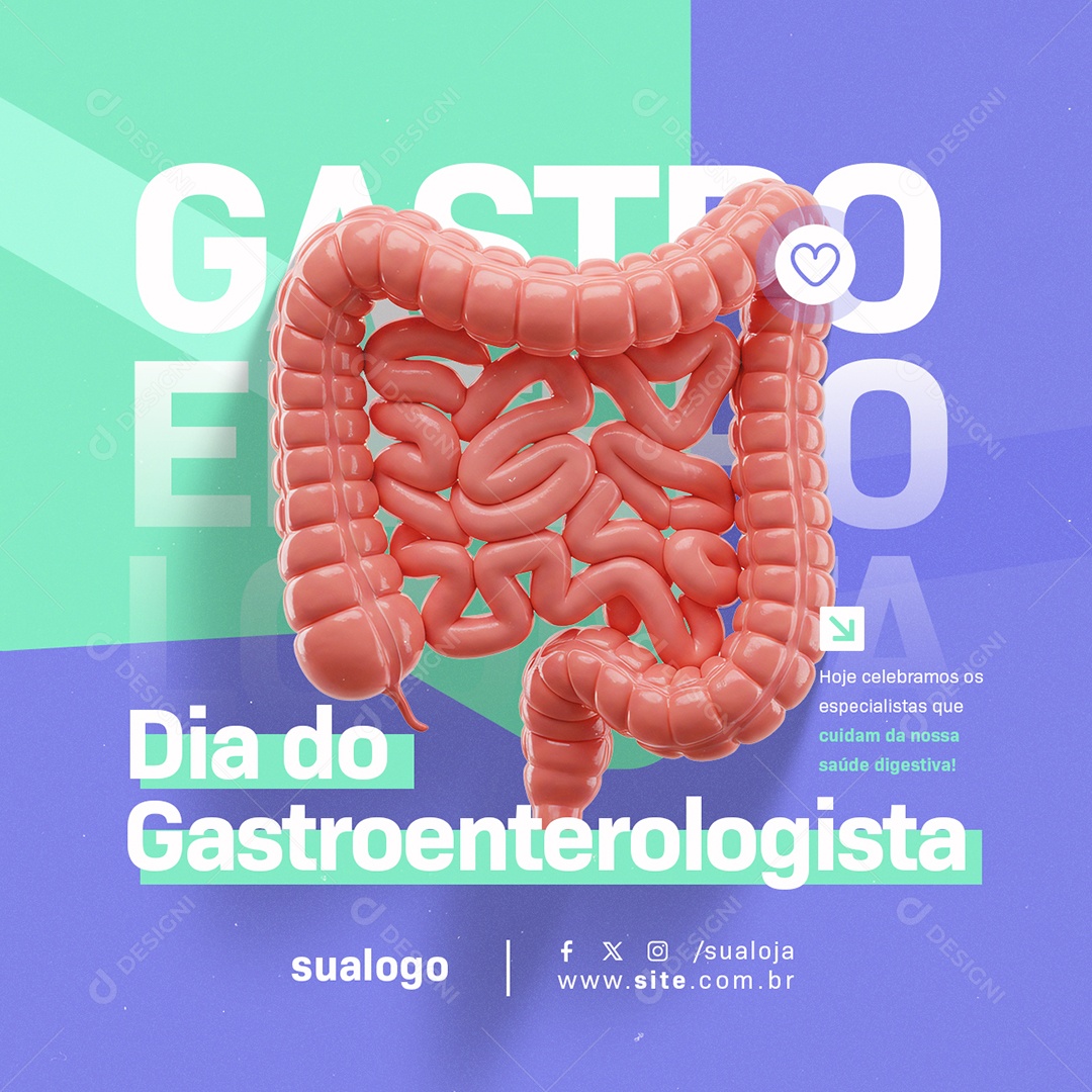 Clínica Gastroenterologia Dia do Gastroenterologista Social Media PSD Editável