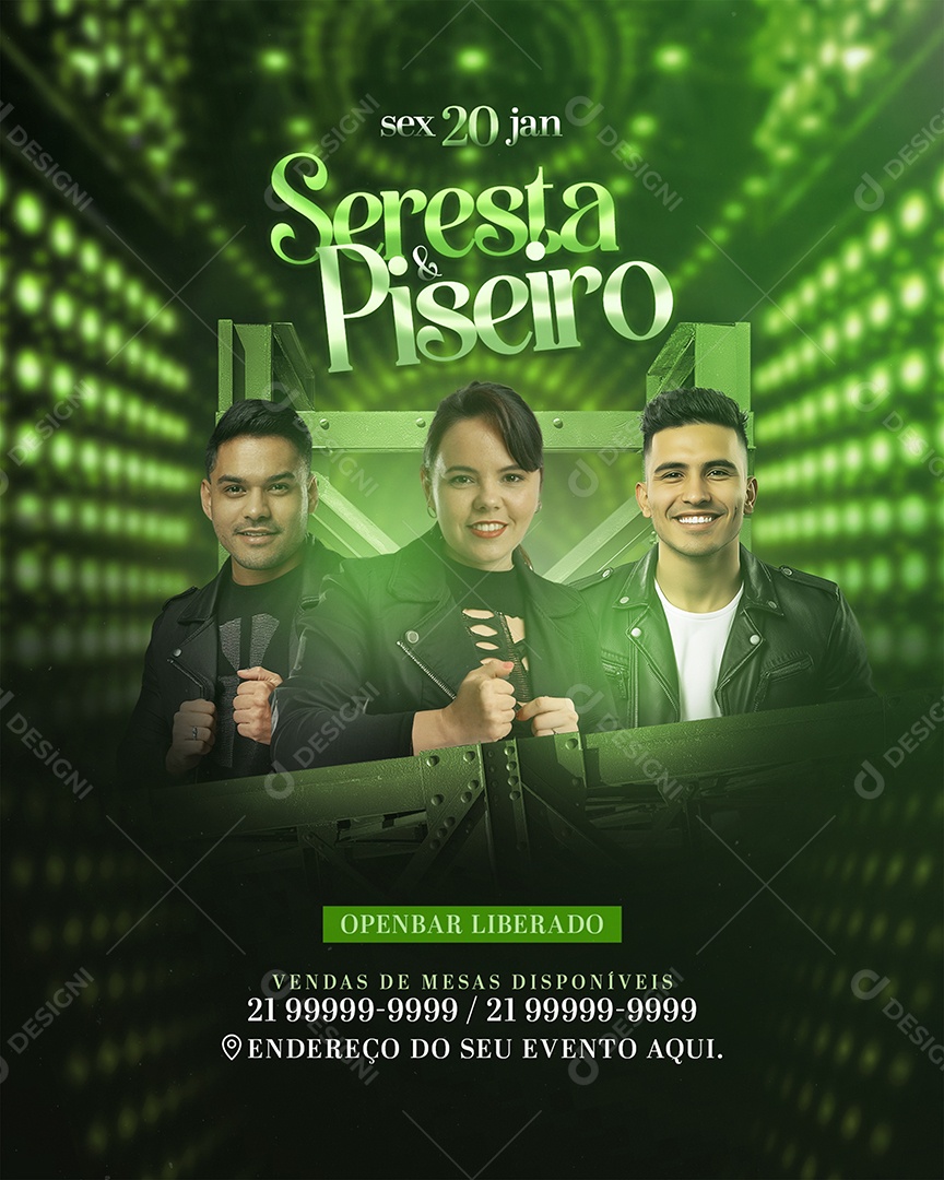 Flyer Seresta e Piseiro Social Media PSD Editável