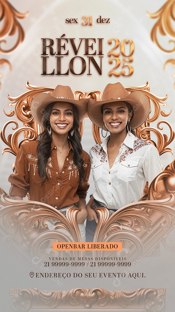 Story Flyer Réveillon 2025 Social Media PSD Editável