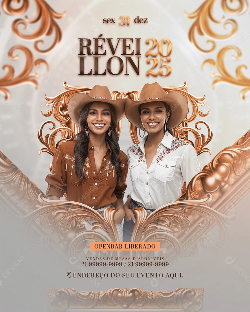 Flyer Réveillon 2025 Social Media Media Editable