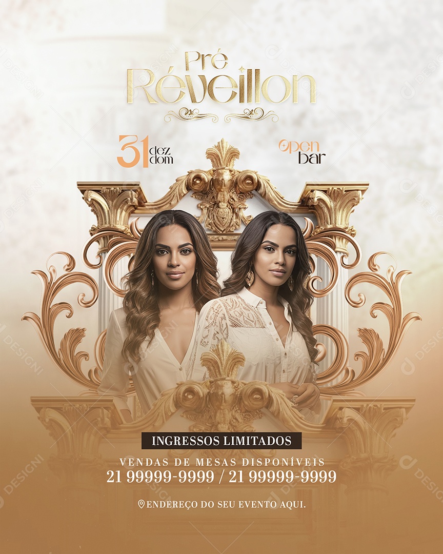 Flyer Pré Réveillon Social Media PSD Editável