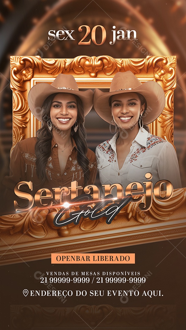 Story Flyer Sertanejo Gold Social Media PSD Editável