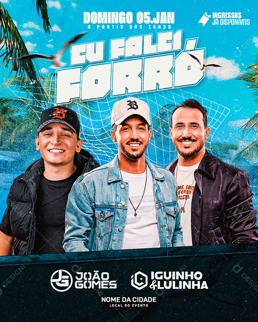 Flyer Show Eu Falei Forró Social Media PSD Editável