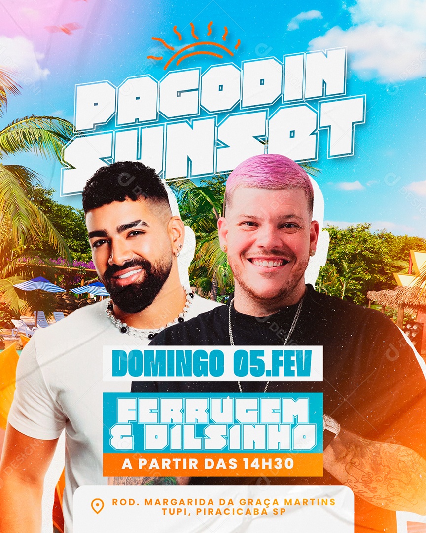 Flyer Show Pagode Sunset Social Media PSD Editável