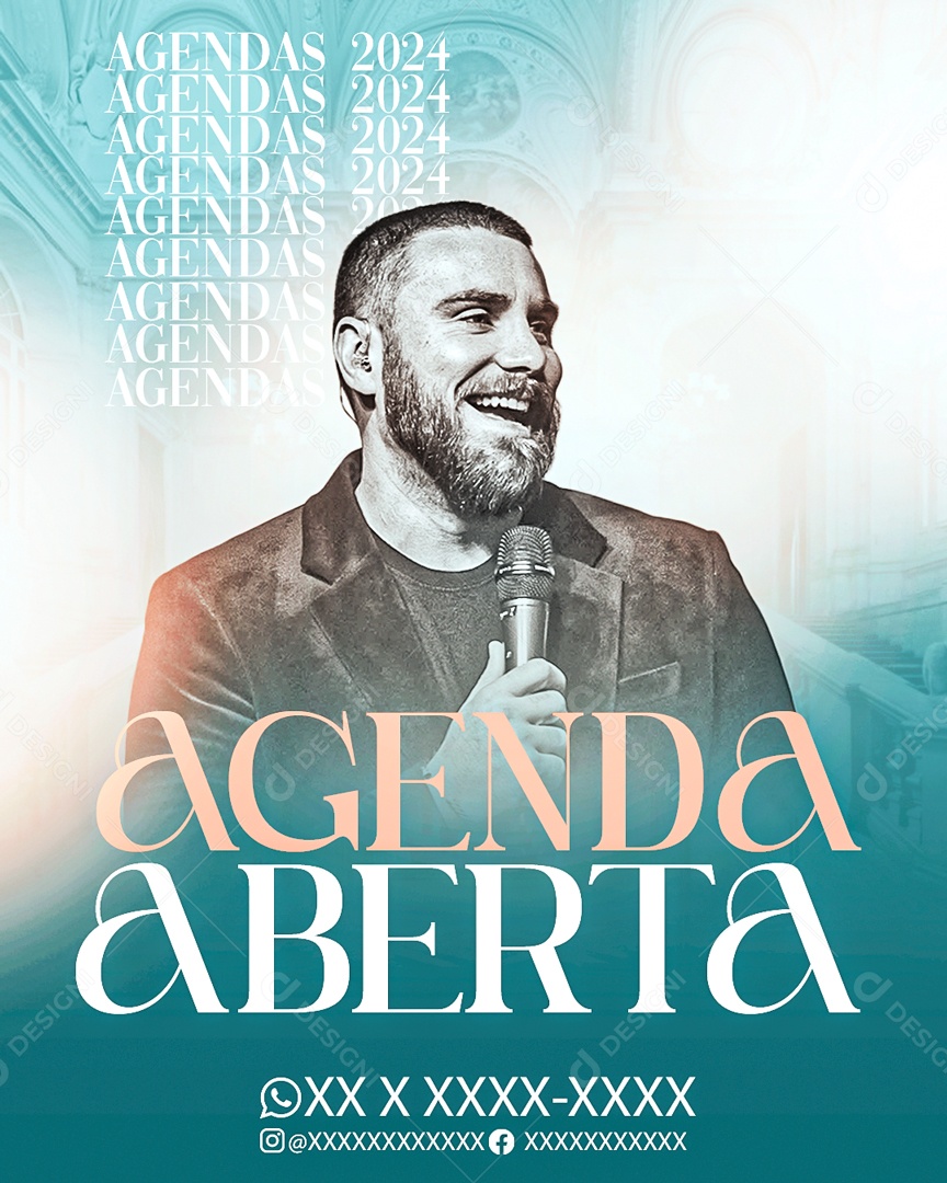 Flyer Gospel Agenda Aberta Social Media PSD Editável