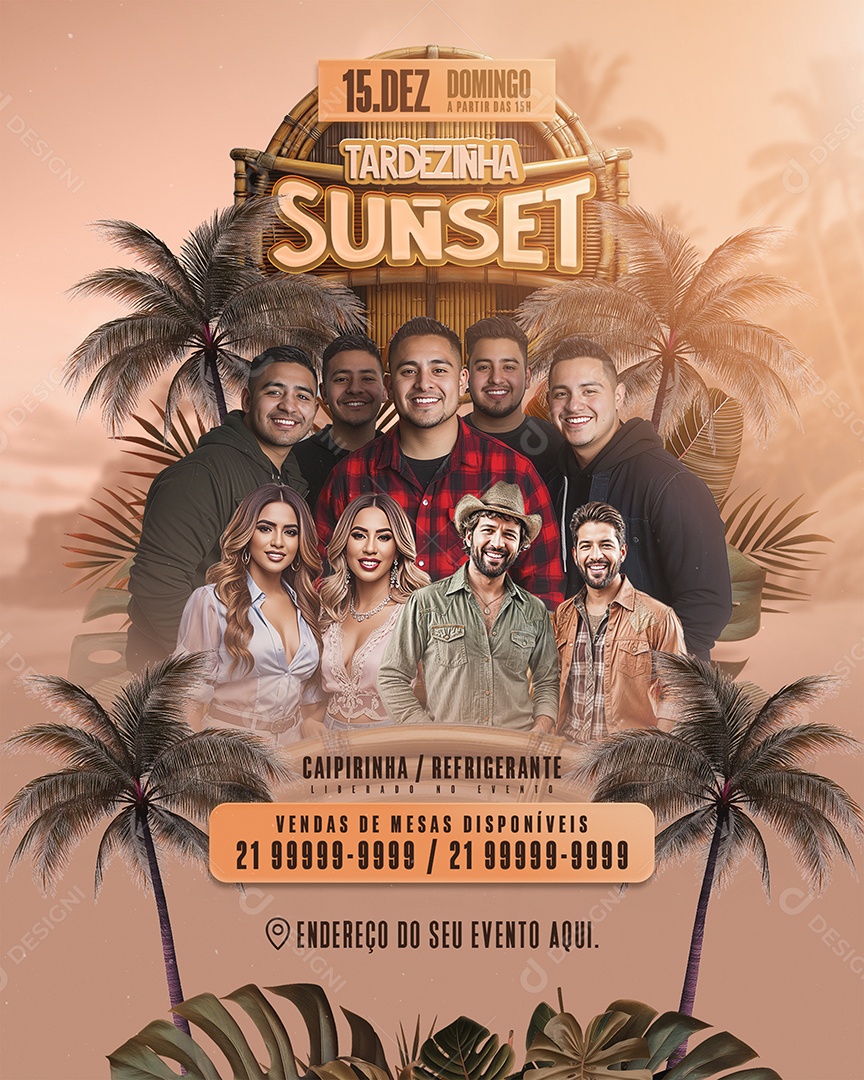 Flyer Tardezinha Sunset Social Media PSD Editável