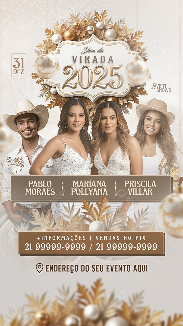 Story Flyer Show da Virada 2025 Social Media PSD Editável