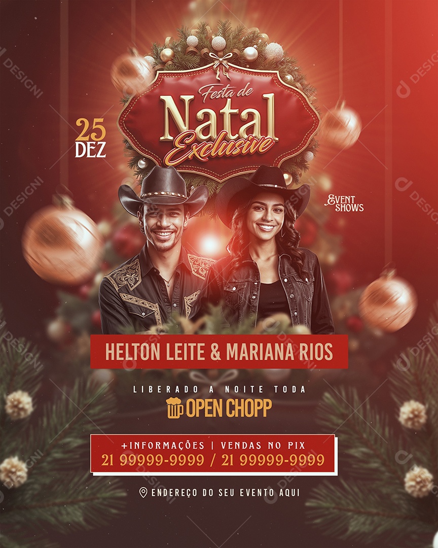 Flyer Festa de Natal Exclusive Social Media PSD Editável