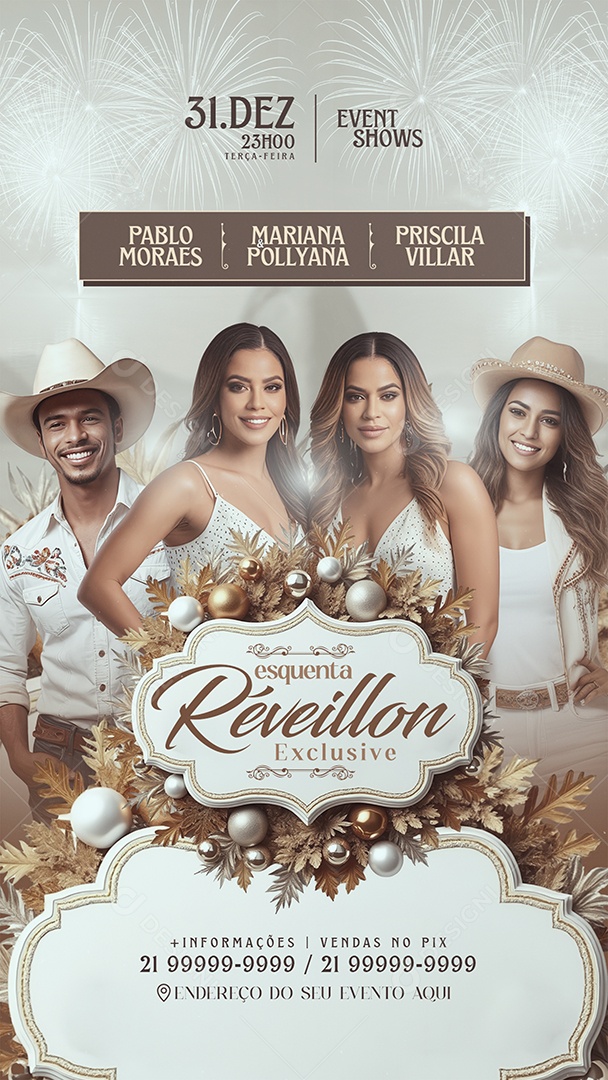 Story Flyer Réveillon Exclusive Social Media PSD Editável