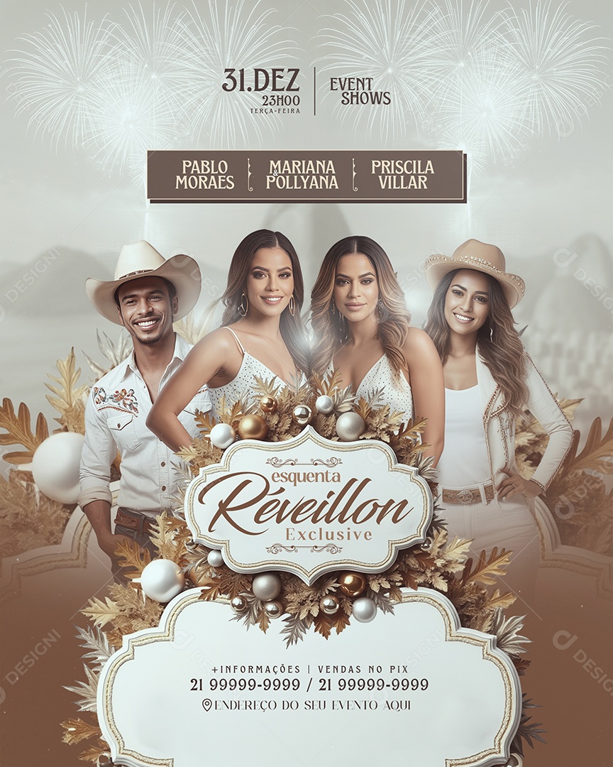 Flyer Réveillon Exclusive Social Media PSD Editável