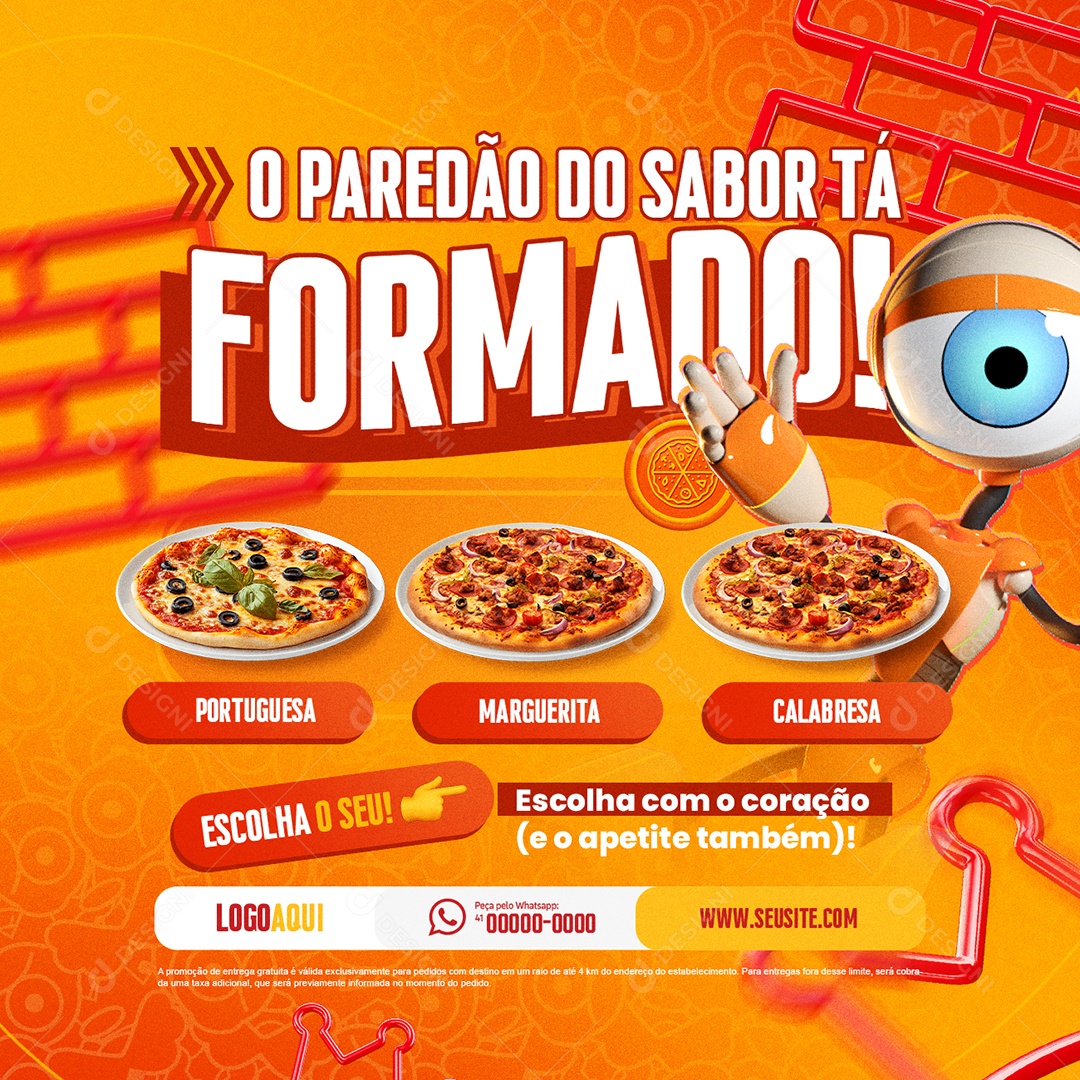 Hamburgueria Pizzaria BBB O Paradão do Sabor Tá Formado Social Media PSD Editável