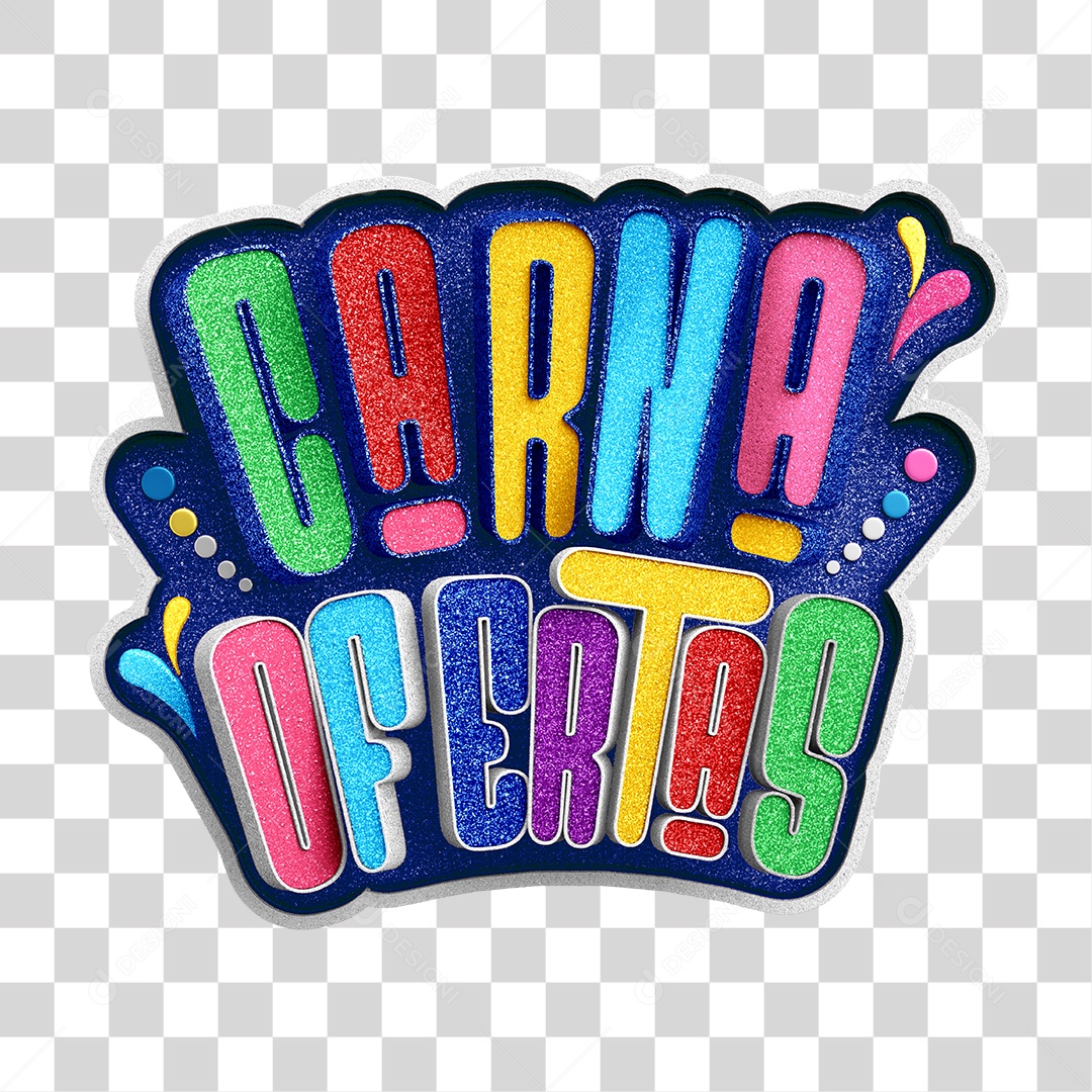Logotipo 3D Carnaval Carna oferece lilás colorido