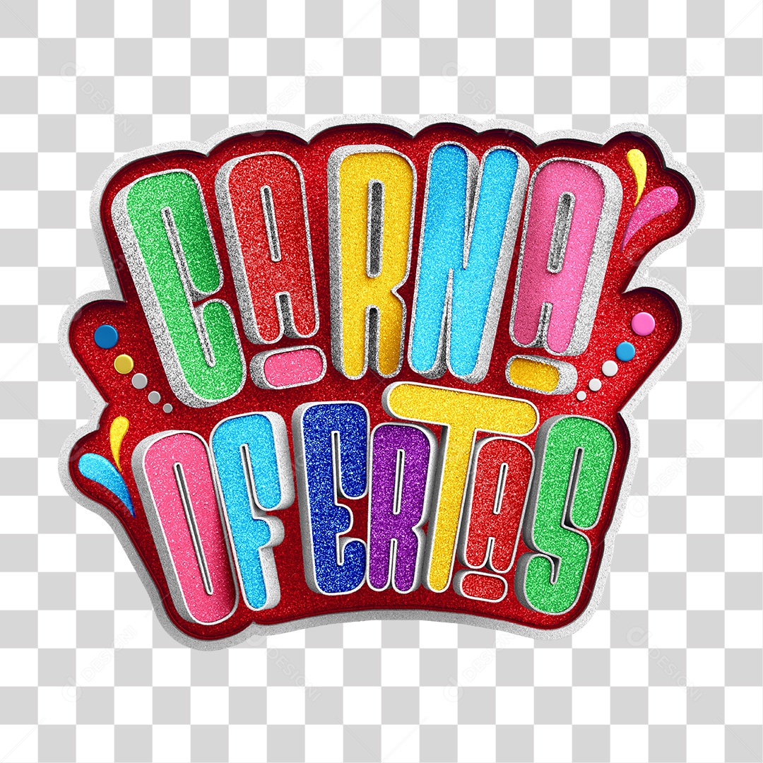 Logotipo 3D Carnaval Carna oferece cores vibrantes