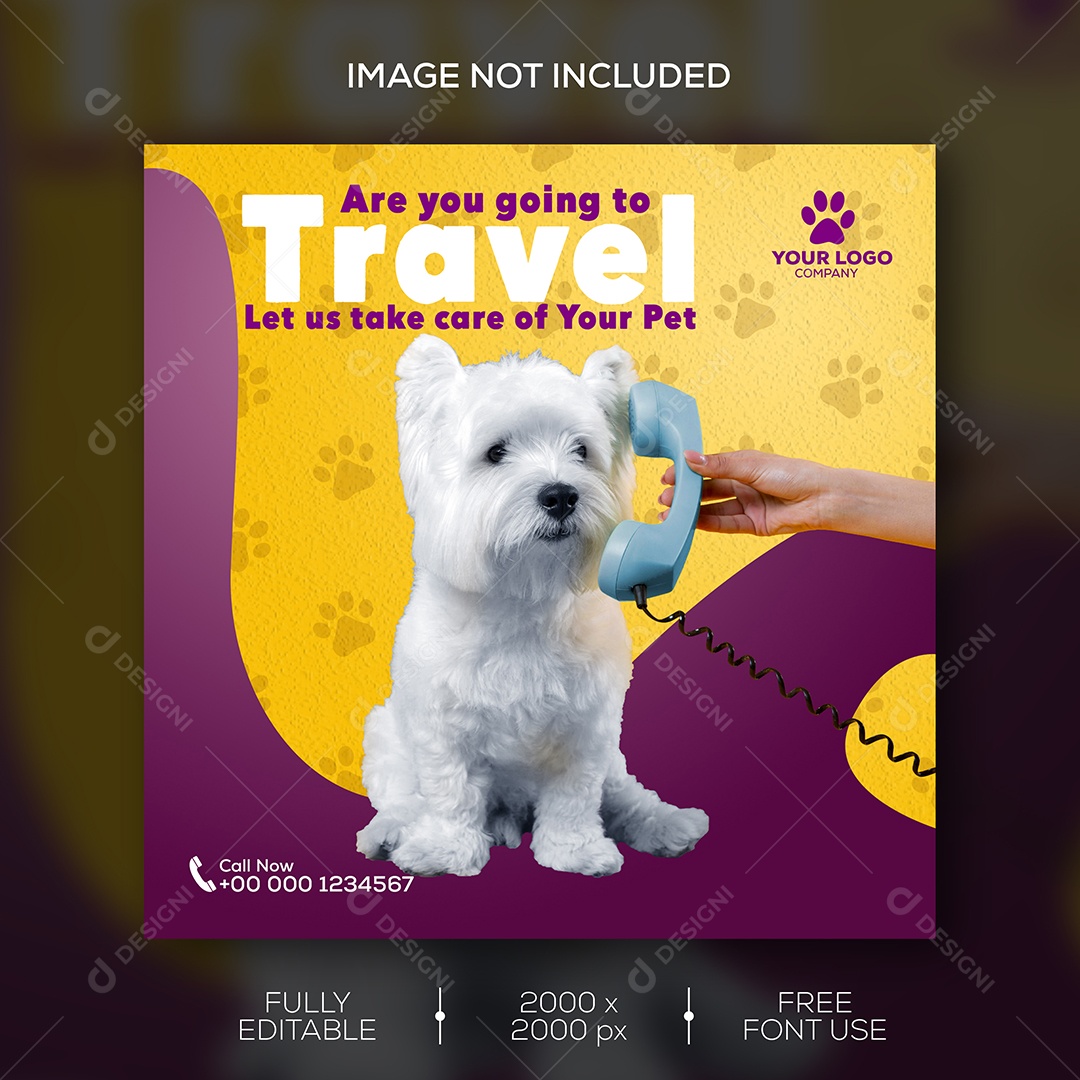 Feed Petshop Se For Viajar Nós Cuidamos Social Media PSD Editável