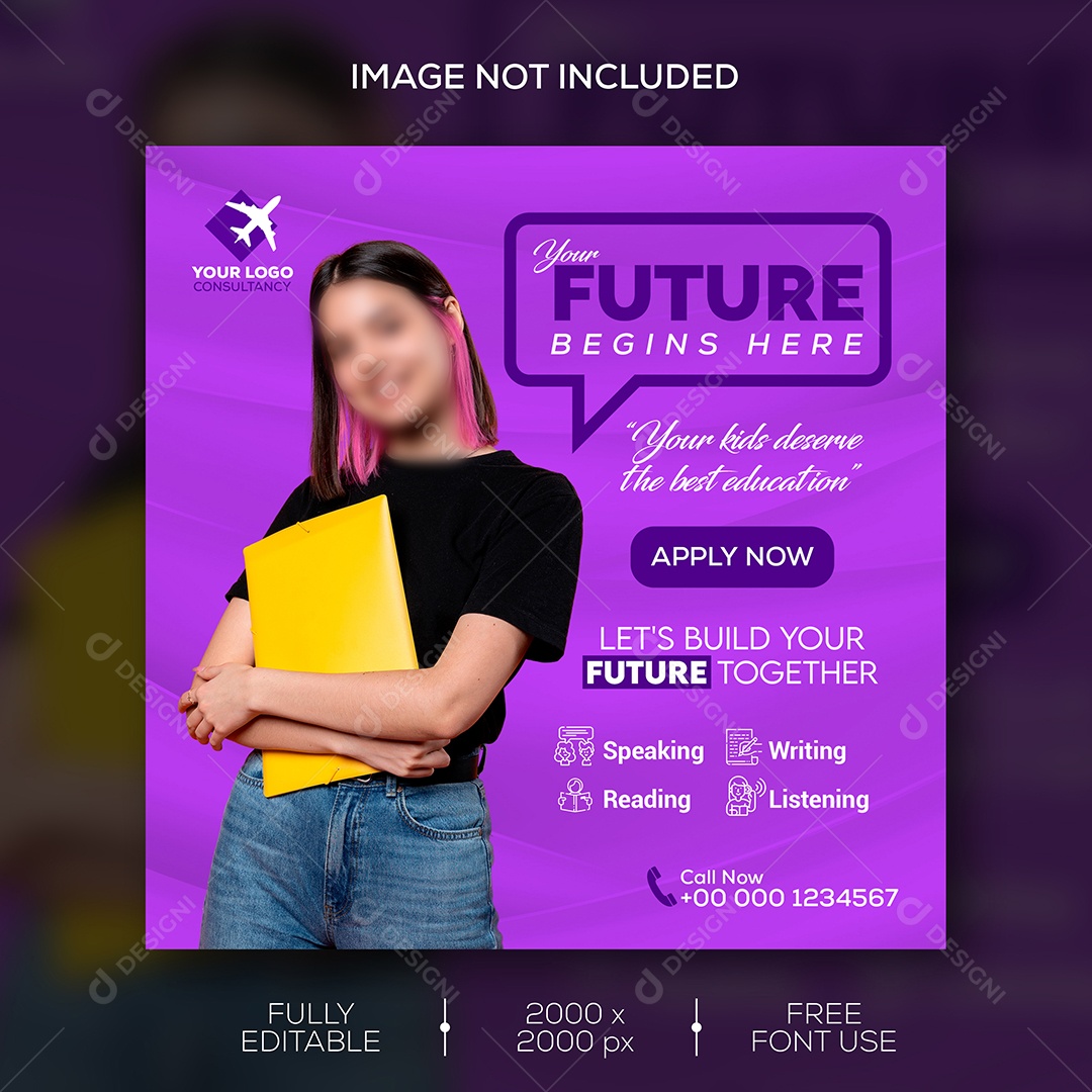 Universidade Comece Seu Futuro Aqui Social Media PSD Editável