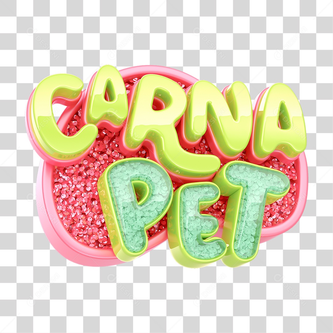 Carna Pet Selo 3D para Composição PNG Transparente