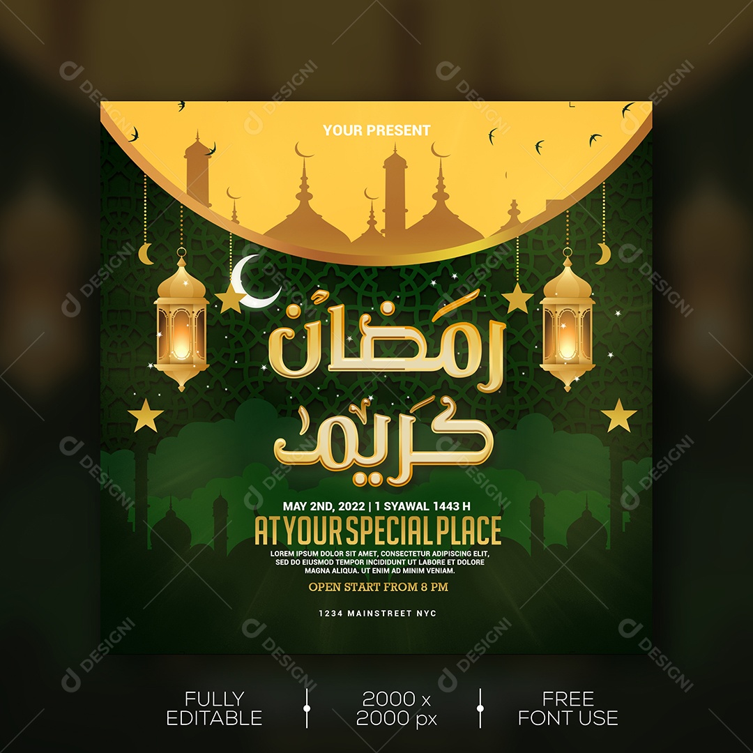 Ramadan Kareem Mubarak PSD Editável