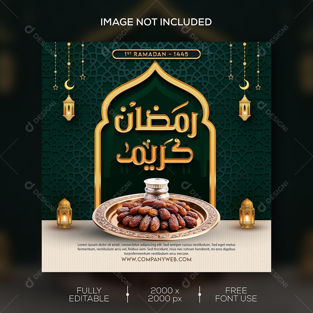 Ramadan Celebração Dia de Benção Social Media PSD Editável