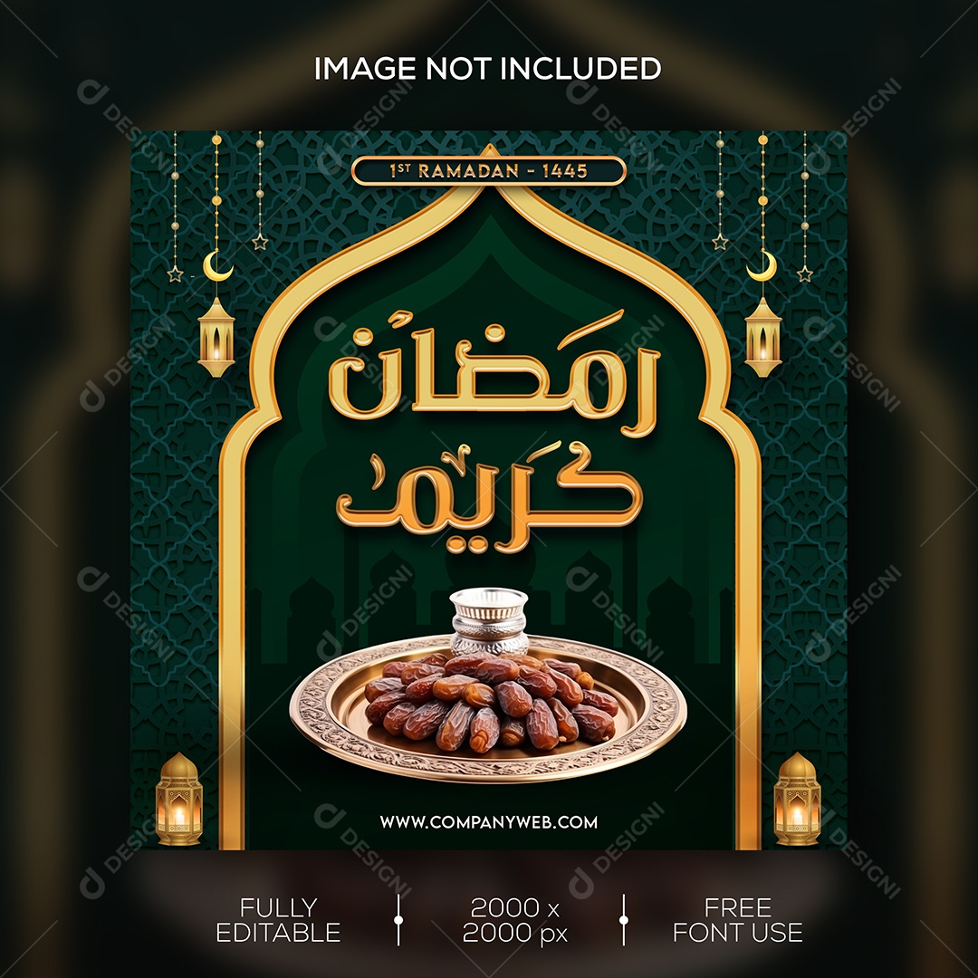 Ramadan Celebração Dia de Benção Social Media PSD Editável