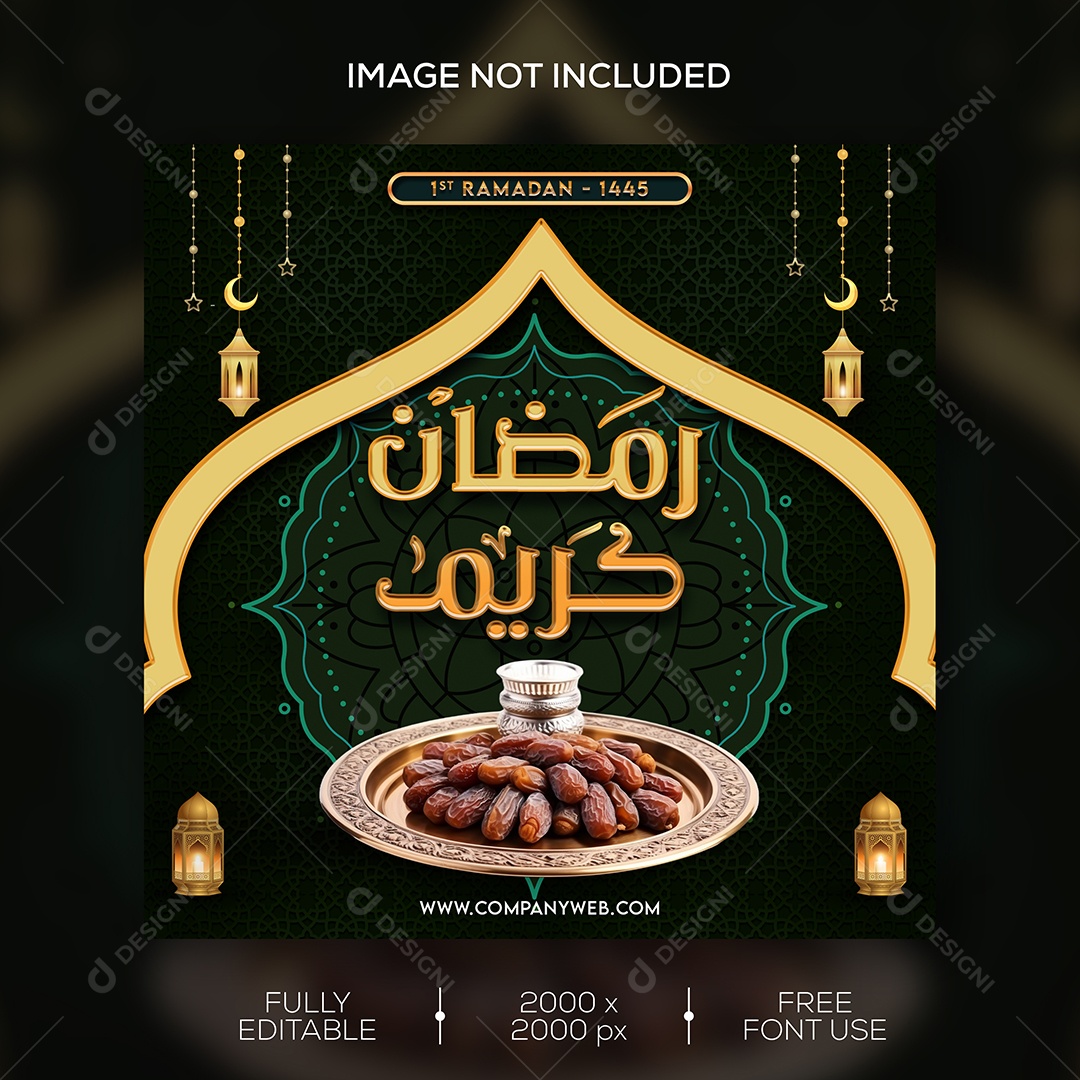 Ramadan Celebração Dia de Benção Social Media PSD Editável